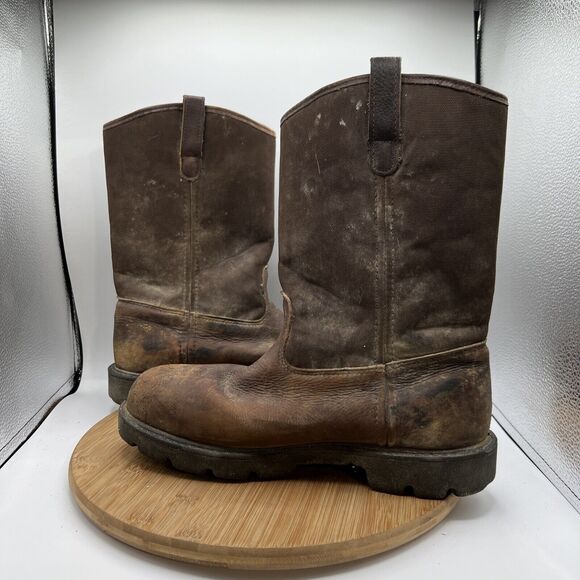 Georgia Men’s Size 9 W Wide Waterproof Steel Toe 11" Work Boots-Wellington Brown - Picture 5 of 9